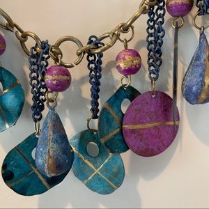 Colorful Jewel-Tones Metal Necklace